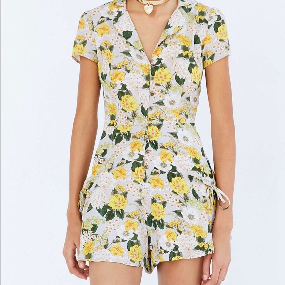 Yellow floral romper